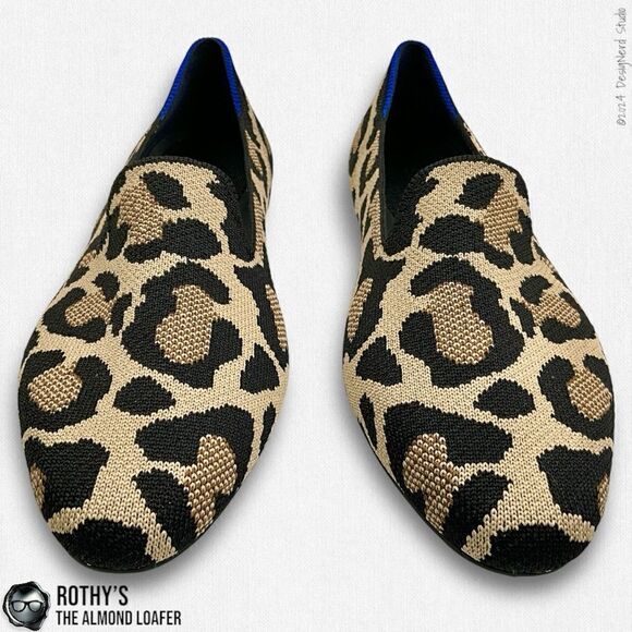 ROTHY’S ALMOND TOE LOAFER IN DESERT CAT LEOPARD PRINT WOMEN’S 9 SLIP ON SHOES - Picture 7 of 14